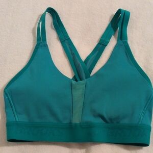 Brooks Blue Sports Bra with Racerback Design